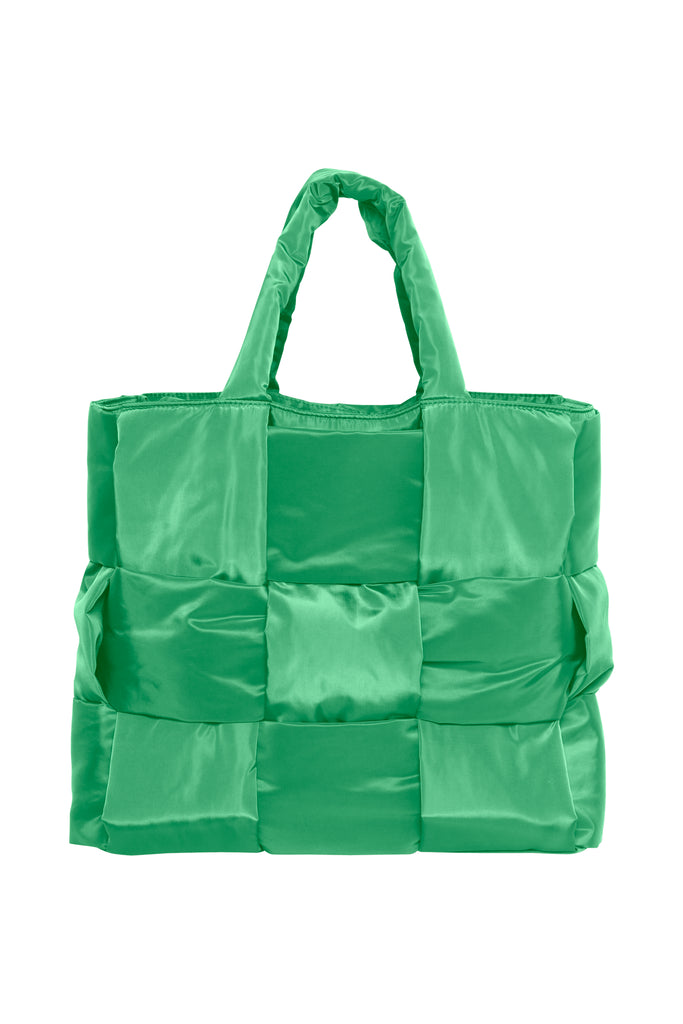 padded plush green bag