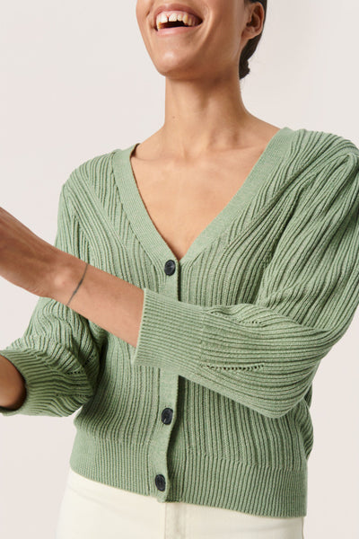 SLPolli Puff Cardigan - Green Cardigan - Kelaya Boutique Soaked