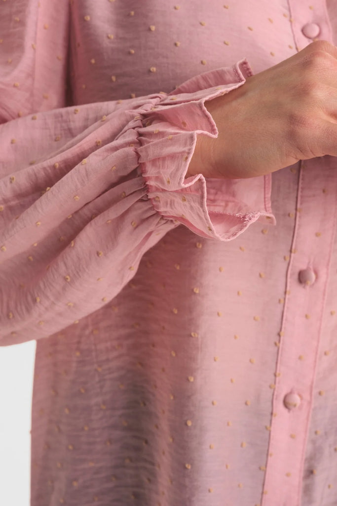 soft pink blouse