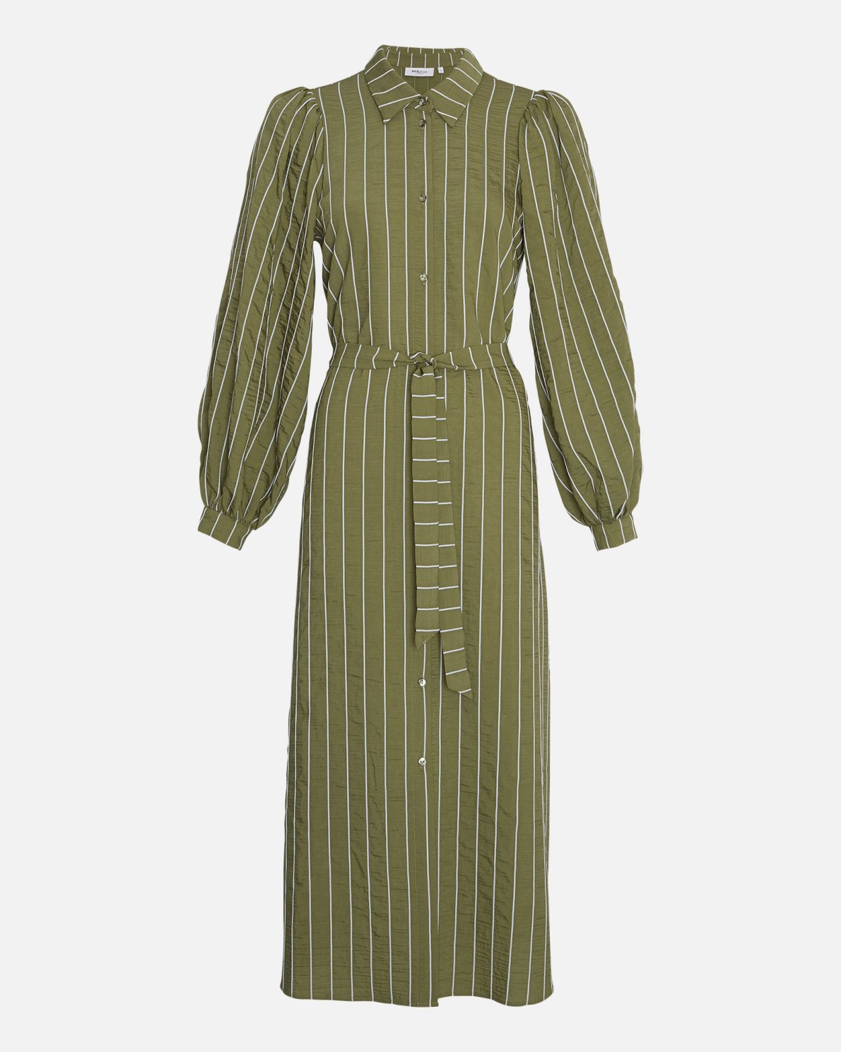 MSCH Sidona Shirt Dress in Olive Stripe - Main Image